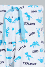 تنزيل الصورة على معرض الصور، Redtag-White-And-Blue-Dino-4-Pack-Long-Pyjama-Set-Set-Pyjama-Sets-Infant-Boys-3 to 24 Months