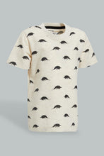 تنزيل الصورة على معرض الصور، Redtag-Oatmarl-Dino-Printed-Short-Slv-T-Shirt-Colour:Ecru,-Filter:Infant-Boys-(3-to-24-Mths),-Infant-Boys-T-Shirts,-New-In,-New-In-INB,-Non-Sale,-S22B,-Section:Kidswear,-TBL-Infant-Boys-3 to 24 Months