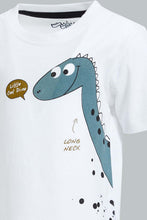 تنزيل الصورة على معرض الصور، Redtag-White-Dino-Chest-Printed-Short-Slv-T-Shirt-Colour:White,-Filter:Infant-Boys-(3-to-24-Mths),-Infant-Boys-T-Shirts,-New-In,-New-In-INB,-Non-Sale,-S22B,-Section:Kidswear,-TBL-Infant-Boys-3 to 24 Months