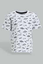 تنزيل الصورة على معرض الصور، Redtag-Grey-Striped-Short-Sleeve-T-Shirt-Colour:Grey,-Filter:Infant-Boys-(3-to-24-Mths),-Infant-Boys-T-Shirts,-New-In,-New-In-INB,-Non-Sale,-S22B,-Section:Kidswear,-TBL-Infant-Boys-3 to 24 Months