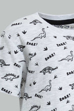 تنزيل الصورة على معرض الصور، Redtag-Grey-Striped-Short-Sleeve-T-Shirt-Colour:Grey,-Filter:Infant-Boys-(3-to-24-Mths),-Infant-Boys-T-Shirts,-New-In,-New-In-INB,-Non-Sale,-S22B,-Section:Kidswear,-TBL-Infant-Boys-3 to 24 Months
