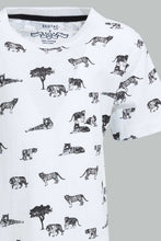 تنزيل الصورة على معرض الصور، Redtag-White-Dino-Printed-Short-T-Shirt-Colour:White,-Filter:Infant-Boys-(3-to-24-Mths),-Infant-Boys-T-Shirts,-New-In,-New-In-INB,-Non-Sale,-S22B,-Section:Kidswear,-TBL-Infant-Boys-3 to 24 Months