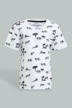 تنزيل الصورة على معرض الصور، Redtag-White-Dino-Printed-Short-T-Shirt-Colour:White,-Filter:Infant-Boys-(3-to-24-Mths),-Infant-Boys-T-Shirts,-New-In,-New-In-INB,-Non-Sale,-S22B,-Section:Kidswear,-TBL-Infant-Boys-3 to 24 Months