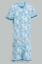 تنزيل الصورة على معرض الصور، Redtag-Blue-Tiger-Printed-Woven-Short-Pj-Set-(2-Pack)-Pyjama-Sets-Infant-Boys-3 to 24 Months