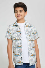 Load image into Gallery viewer, Redtag-White-Allover-Print-Shirt-With-T-Shirt-Casual-Shirts-Senior-Boys-9 to 14 Years