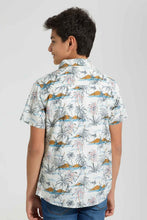 Load image into Gallery viewer, Redtag-White-Allover-Print-Shirt-With-T-Shirt-Casual-Shirts-Senior-Boys-9 to 14 Years