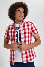 Load image into Gallery viewer, Redtag-Red-Check-With-T-Shirt-Casual-Shirts-Senior-Boys-9 to 14 Years