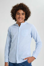 Load image into Gallery viewer, Redtag-Sky-Blue-Seer-Sucker-Stripe-Casual-Shirt-Casual-Shirts-Senior-Boys-9 to 14 Years