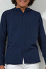 Redtag-Navy-Seer-Sucker-Solid-Casual-Shirt-Casual-Shirts-Senior-Boys-9 to 14 Years