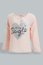 تنزيل الصورة على معرض الصور، Redtag-Pink-Embellished-Word-Printed-T-Shirt-Embellished-Infant-Girls-3 to 24 Months