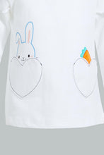 تنزيل الصورة على معرض الصور، Redtag-White-Bunny-Embellished-Fashion-Tee-Graphic-Prints-Infant-Girls-3 to 24 Months