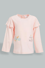 تنزيل الصورة على معرض الصور، Redtag-Pink-Butterfly-Applique-Fashion-T-Shirt-Embellished-Infant-Girls-3 to 24 Months