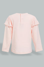 تنزيل الصورة على معرض الصور، Redtag-Pink-Butterfly-Applique-Fashion-T-Shirt-Embellished-Infant-Girls-3 to 24 Months