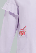 تنزيل الصورة على معرض الصور، Redtag-Lilac-Embroideredellished-Fashion-T-Shirt-Embellished-Infant-Girls-3 to 24 Months