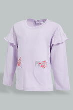 تنزيل الصورة على معرض الصور، Redtag-Lilac-Embroideredellished-Fashion-T-Shirt-Embellished-Infant-Girls-3 to 24 Months