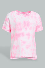 تنزيل الصورة على معرض الصور، Redtag-Pink-Tie-Dye-Fashion-Tee-All-Over-Prints-Infant-Girls-3 to 24 Months