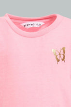 تنزيل الصورة على معرض الصور، Redtag-Pink-Embelished-Fashion-Tee-All-Over-Prints-Infant-Girls-3 to 24 Months