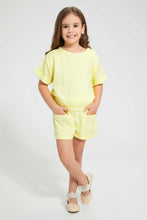 Load image into Gallery viewer, Redtag-Yellow-Box-Fit-Casual-Set-Sets-Girls-2 to 8 Years