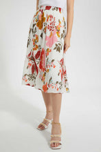 Load image into Gallery viewer, White Floral Pleated Skirt