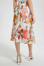 Load image into Gallery viewer, White Floral Pleated Skirt