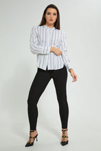 Load image into Gallery viewer, Redtag-White-Stripe-Button-Down-Blouse-Blouses-Women's-