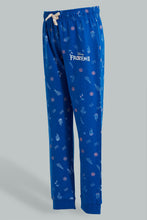 تنزيل الصورة على معرض الصور، Redtag-Blue-Frozen-Print-Track-Joggers-Girls-2 to 8 Years