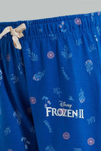 تنزيل الصورة على معرض الصور، Redtag-Blue-Frozen-Print-Track-Joggers-Girls-2 to 8 Years