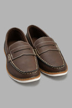 Load image into Gallery viewer, Redtag-Brown-Penny-Loafer-Loafers-Senior-Boys-5 to 14 Years