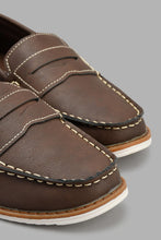 Load image into Gallery viewer, Redtag-Brown-Penny-Loafer-Loafers-Boys-3 to 5 Years