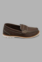 Load image into Gallery viewer, Redtag-Brown-Penny-Loafer-Loafers-Boys-3 to 5 Years