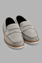 Load image into Gallery viewer, Redtag-Grey-Penny-Loafer-Loafers-Boys-3 to 5 Years