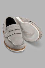 Load image into Gallery viewer, Redtag-Grey-Penny-Loafer-Loafers-Boys-3 to 5 Years