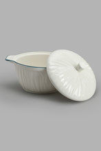 تنزيل الصورة على معرض الصور، Redtag-White-Porcelain-Embossed-Tureen-With-Grey-Border-Baking-Dish-Home-Dining-