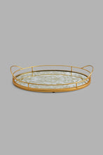 Load image into Gallery viewer, Redtag-Gold-Oval-Mirror-Tray-Trays-Home-Dining-