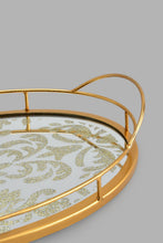 Load image into Gallery viewer, Redtag-Gold-Oval-Mirror-Tray-Trays-Home-Dining-