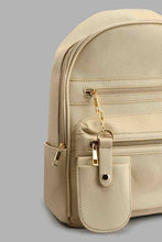Load image into Gallery viewer, Redtag-Beige-Backpack-Colour:Beige,-Filter:Girls-Accessories,-GIR-Backpacks,-New-In,-New-In-GIR-ACC,-Non-Sale,-S22A-Girls-