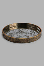 Load image into Gallery viewer, Redtag-Gold-Floral-Round-Tray-Category:Trays,-Colour:Gold,-Filter:Home-Dining,-HMW-DIN-Sew-Serveware,-JUBLIANT,-New-In,-New-In-HMW-DIN,-Non-Sale,-S22C,-Section:Homewares-Home-Dining-