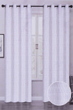 Load image into Gallery viewer, Redtag-Beige-2-Piece-Geometric-Jacquard-Curtain-Pair-With-Lining-Curtains-Pack-of-2-Home-Bedroom-