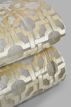Load image into Gallery viewer, Redtag-Gold-Jacquard-7-Piece-Comforter-Set-
(King-Size)-Comforters-King-Size-Home-Bedroom-