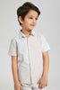 Redtag-Stone-Stripe-Panelled-Shirt-And-Short-Set-Sets-Boys-2 to 8 Years