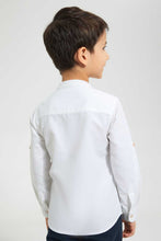 تنزيل الصورة على معرض الصور، Redtag-White-Double-Pocket-Mandarin-Collar-Shirt-Casual-Shirts-Boys-2 to 8 Years