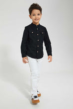 تنزيل الصورة على معرض الصور، Redtag-Black-Double-Pocket-Mandarin-Collar-Shirt-Casual-Shirts-Boys-2 to 8 Years