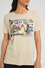 تنزيل الصورة على معرض الصور، Redtag-Brown-Friends-Print-T-Shirt-Active-Tees-Women's-