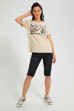 تنزيل الصورة على معرض الصور، Redtag-Brown-Friends-Print-T-Shirt-Active-Tees-Women's-