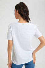 تنزيل الصورة على معرض الصور، Redtag-White-Harvard-Print-T-Shirt-Active-Tees-Women's-