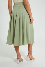 Load image into Gallery viewer, Redtag-Green-Flared-Skirt-Colour:Green,-Filter:Women's-Clothing,-Limited-Edition-Skirts,-New-In,-New-In-Women,-Non-Sale,-S22B,-Section:Women-Women's-