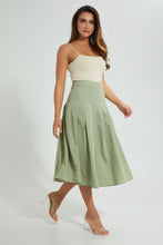 Load image into Gallery viewer, Redtag-Green-Flared-Skirt-Colour:Green,-Filter:Women's-Clothing,-Limited-Edition-Skirts,-New-In,-New-In-Women,-Non-Sale,-S22B,-Section:Women-Women's-