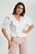 تنزيل الصورة على معرض الصور، Redtag-White-Short-Sleeve-V-Neck-Top-Colour:White,-Filter:Women's-Clothing,-Limited-Edition-Blouses,-New-In,-New-In-Women,-Non-Sale,-S22B,-Section:Women-Women's-