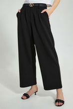 Load image into Gallery viewer, Redtag-Black-Wide-Leg-Pant-With-Belt-Leggings-Women's-