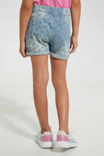 تنزيل الصورة على معرض الصور، Redtag-Blue-Aop-Short-Casual-Shorts-Girls-2 to 8 Years
